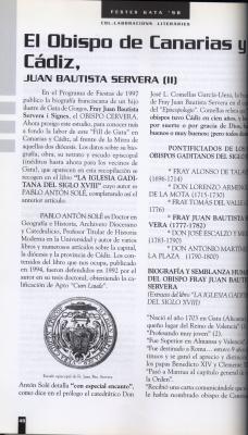 MEUS ARTICLES...de festes: 1998, el Bisbe Servera ( I )