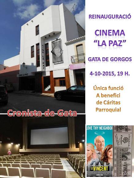 DIUMENGE 4 DOCTUBRE: REINAUGURACIÓ DEL CINEMA "LA PAZ" (sessió a benefici de Cáritas - I - )