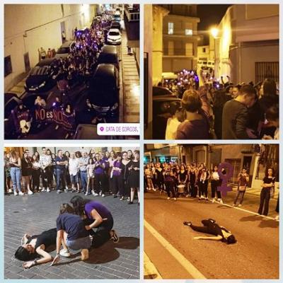 GATA TAMBÉ VA SER VIOLETA (20S): Manifestació nocturna pels carrers del poble