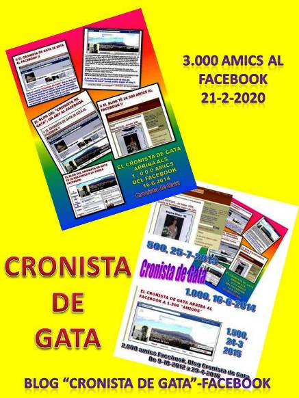 EL CRONISTA DE GATA JA TÉ 3.000 "AMICS" A LA XARXA FACEBOOK (Hui. 21-2-2020)
