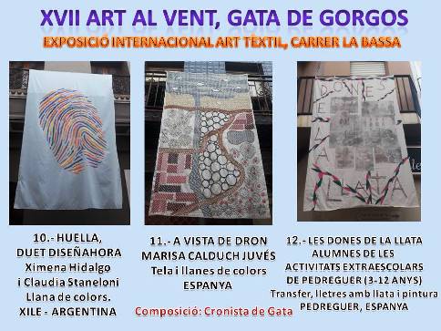 CARRER LA BASSA DE GATA DE GORGOS, ART AL VENT. XVII EXPOSICIÓ INTERNACIONAL TÈXTIL. OBRES: 10, 11 i 12