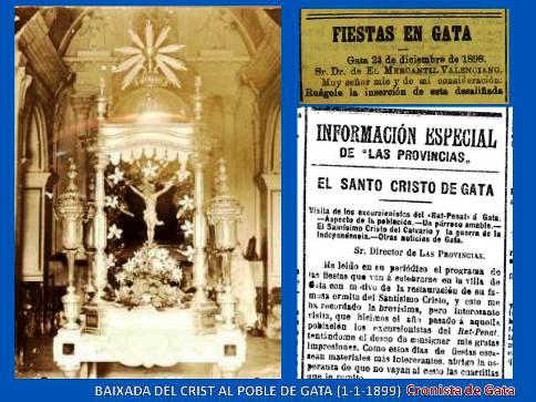 EL DIA DE CAP D'ANY DE 1899 VA BAIXAR EL CRIST A GATA (Un mosset d'història gatera cada dia, 1-1)