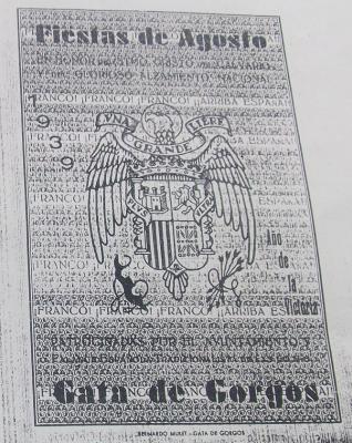 HISTÒRIA FESTERA LOCAL DE GATA. AQUELLS PROGRAMES, FESTES, CANTANTS...HUI 1939, 1945, 1947 ( I )
