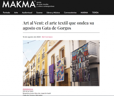LA PREMSA I REVISTES ESPECIALITZADES ES FAN RESSÓ DE LA MOSTRA GATERA "ART AL VENT", ENTRE ELLES MAKMA